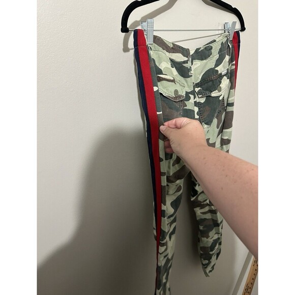 Mother‎ Pants Green The No Zip Misfit Double Time Camouflage Side Stripe Size 26 - Picture 6 of 13